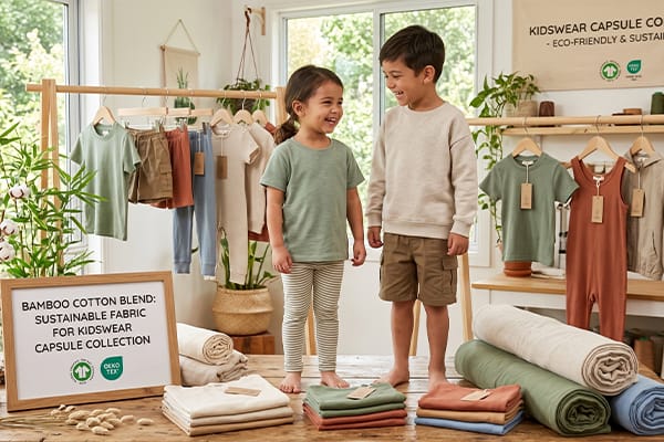 bamboo cotton blend sustainable fabric for kidswear capsule collection